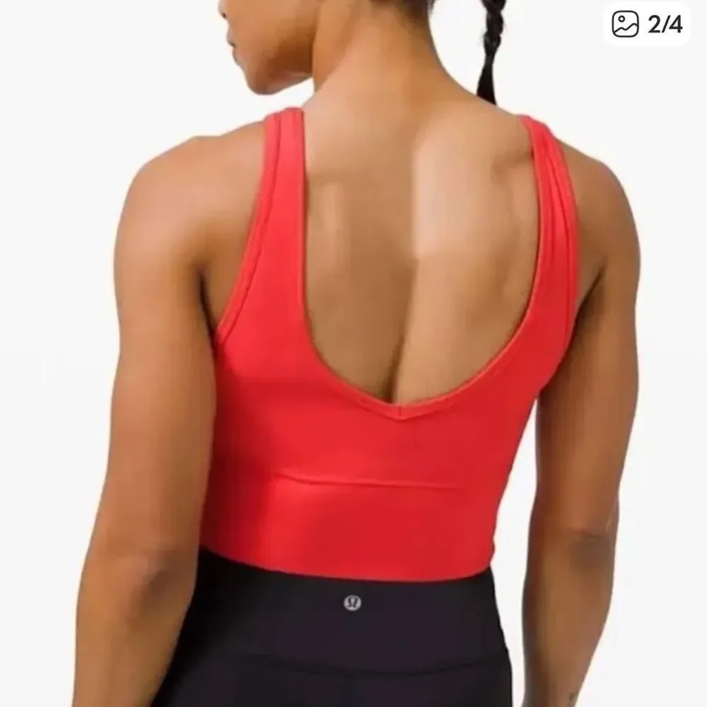 Lululemon Power Pivot Tank Cropped Coral Pink Womens 12